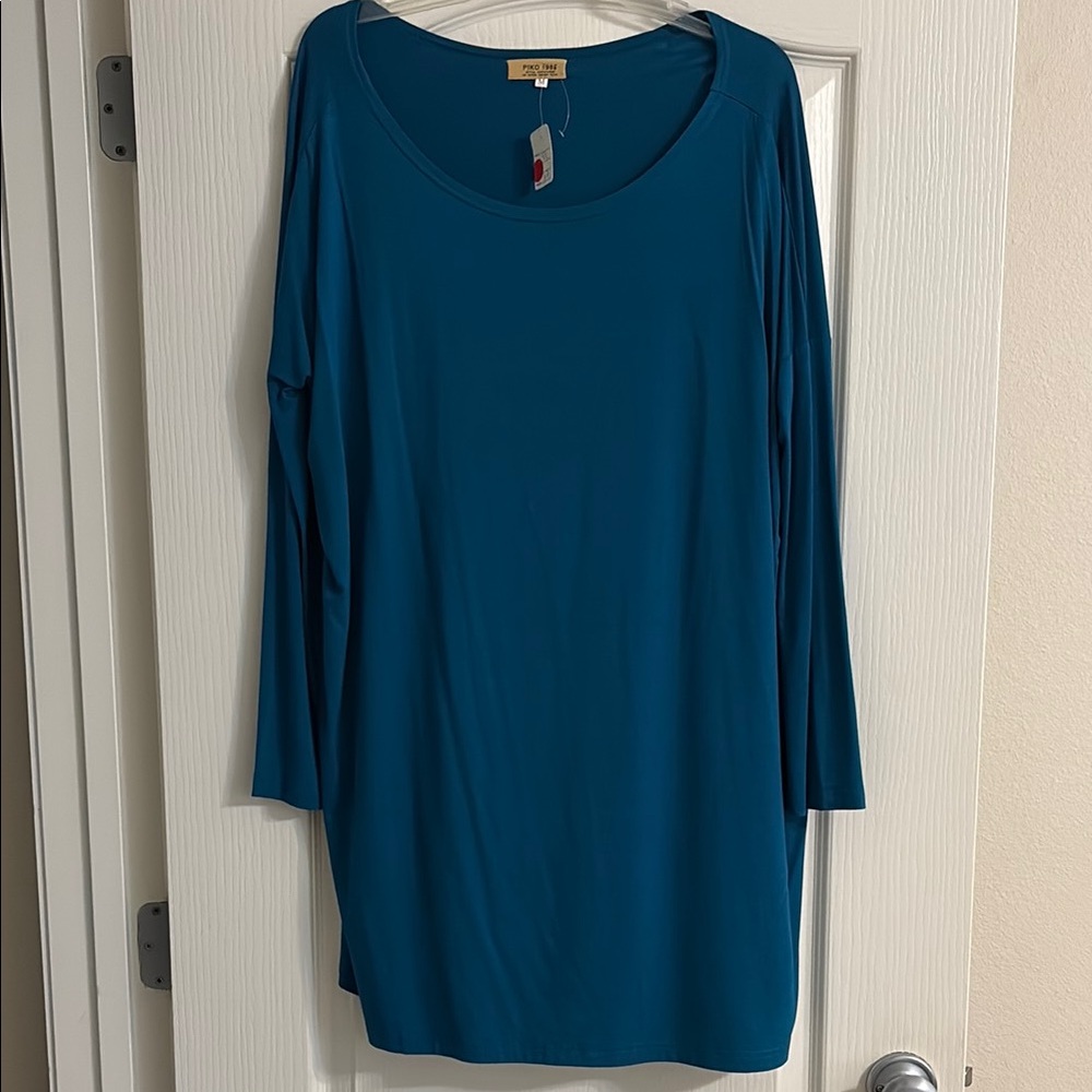 Piko 1988 Teal Long Sleeve Dress